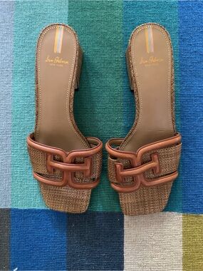 Sam Edelman waylon brown slip on kitty heel sandals